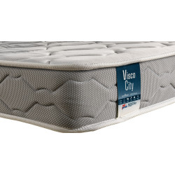Pack Litera Metálica Vega + 2 Colchones Visco City Pardo - ColchonesDeCasa